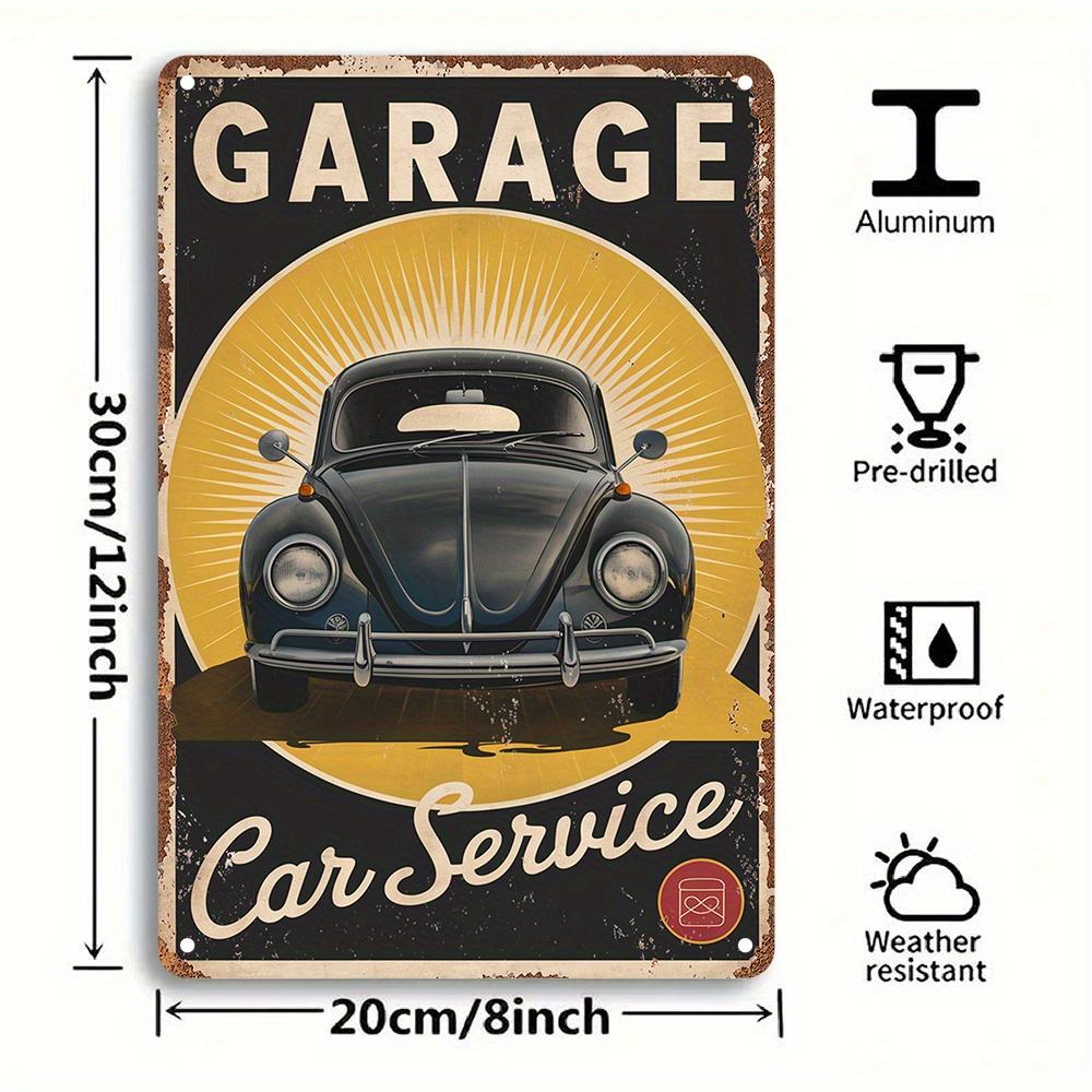 

1pc Vintage Metal Aluminum Garage Car Service Sign, Retro Engraved Wall Art Tin Plaque, for Garden, Bedroom, Man Cave Decor 20x30cm（7.8x11.8inch）