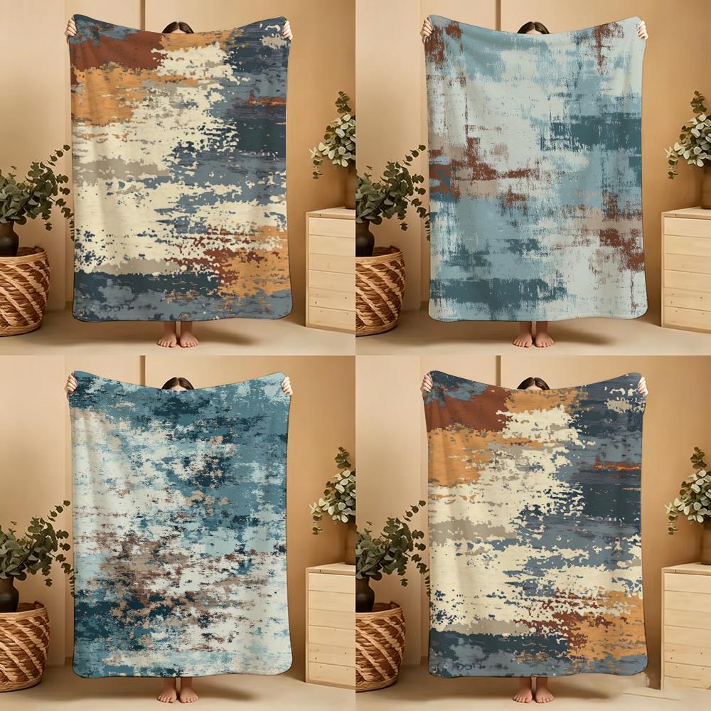 Vintage Abstract Modern Throw Soft Warm Throw Blanket For Bedroom Living Room Bed Travel Camping Picnic Gift