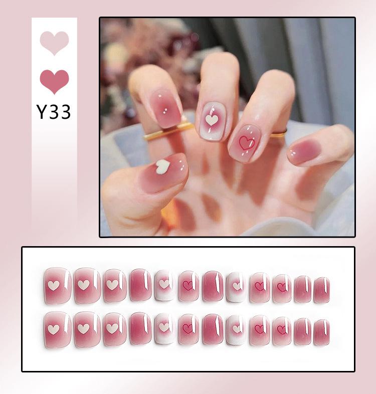 24-Piece French Style Detachable Nail Art Set with Stickers