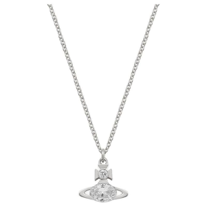Vivienne Westwood Ally inlaid design brass necklace men s and women s couple style silver 630203DL-02P102-P102 серебряный