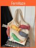Traditional Style Womens Cotton Shoulder Bag With Spacious Shopping Shape And Interior Pocket