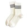 White Striped Socks Pile Socks Spring And Autumn Versatile Cotton Boneless Medium Tube Socks College Style Stockings Women