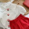 Girls  Short Sleeve Blouse Shirt And Skirt Fashion Summer Flower Clothing Set  Toddler Girl Clothes Set For Children