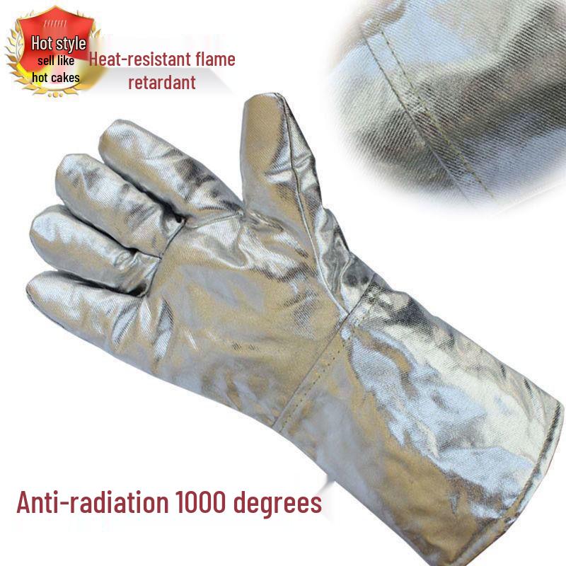 Heat-Resistant Aluminum Foil Gloves for High Temperature and Radiation Protection