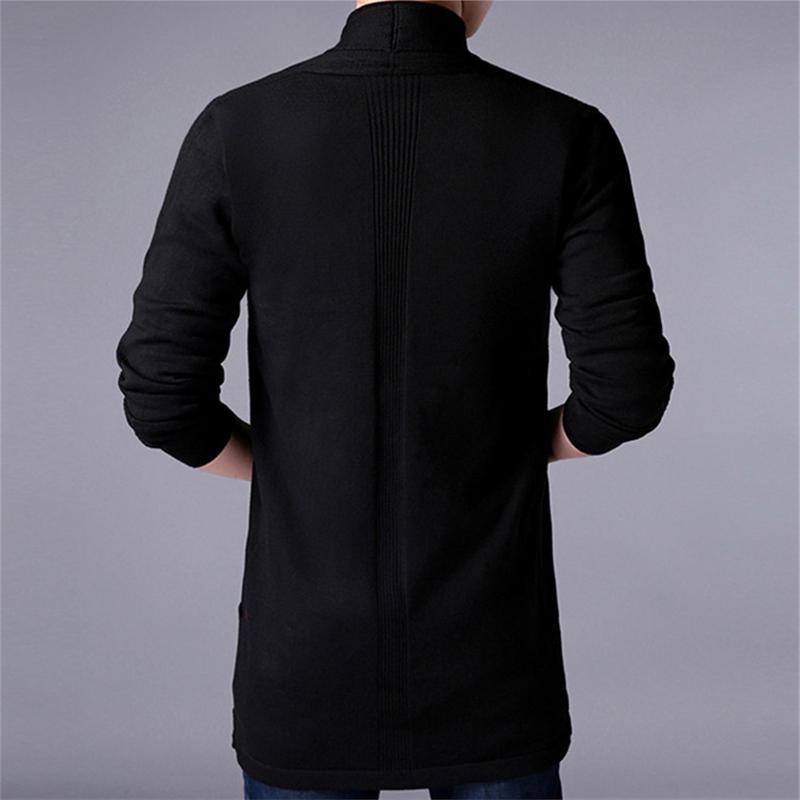 Men's Jacket Long Casual Sweater Cardigan Coats Solid Color Sweater Coats