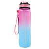 - 1000ML Drink Bottle Frosted Gradient Sports Water Bottle (Pink+Green)