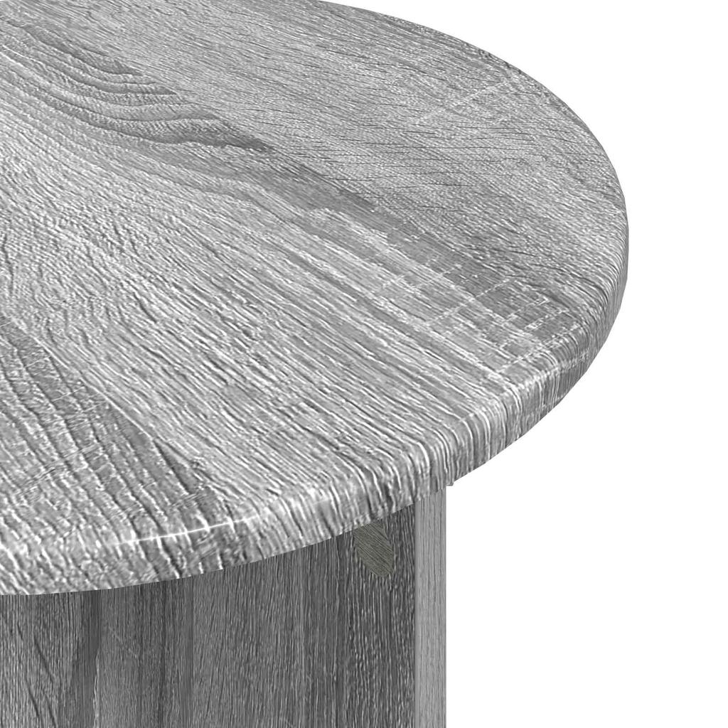 Side Table Set 2 Pcs Sonoma Grey Ø 45 x 35 cm Engineered Wood
