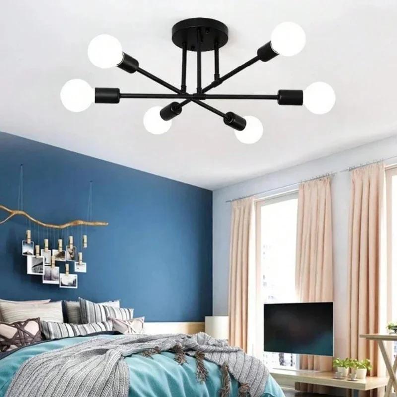 Simple Iron Pendant Light, Minimalist Modern Ceiling Light  Indoor LED Living Room Dining Room Lighting Gold/black Bedroom Light