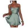 2024 European & American Backless Satin Sling Dress: Women's Summer Fashion