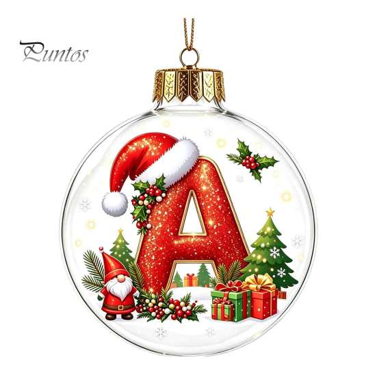 Winter Holiday Party Supplies 26?Letter Acrylic Christmas Ball Ornament, 3D Crystal Style Alphabet Decorative Ornaments for Fireplace Hanging