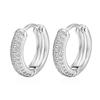 Gold Plated Full Paved Cubic Zirconia Huggie Hoop Earrings for Women Classic Small Round CZ Crystal Huggies Earrings Luxury Fash