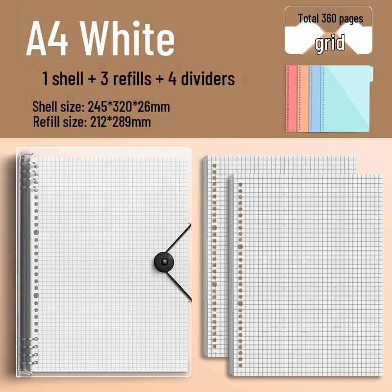 Comfortable B5 Loose-Leaf Notebook: Lined, Removable Binder, Simple Ins Style, Aesthetic Design, Ideal for Exams and High School Students.