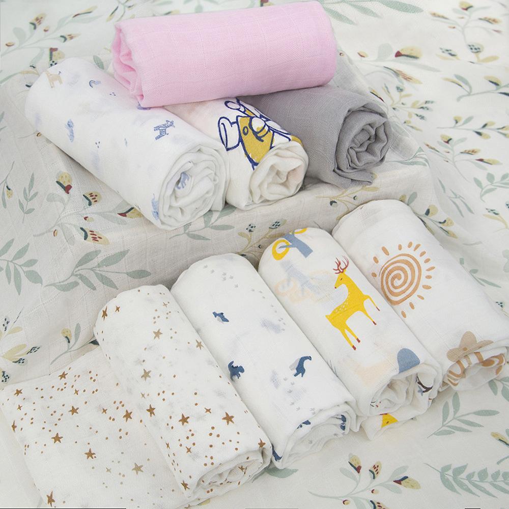3 PCs Bamboo Cotton Gauze Diapers Newborn Baby Washable Baby Diaper Cloth Comfortable Breathable Absorbent Soft Summer