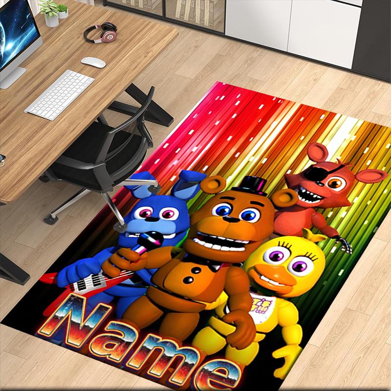 Custom Name Freddy Printed Carpet, Rug for Office Chair Living Room Bedroom Kitchen Room Decor Gifts.