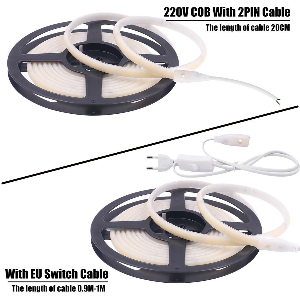 AC 220V COB Streifen 3000K 4000K 6000K Weiß IP65 Wasserdicht Heimdekor Flexibles Band LED Neonlicht