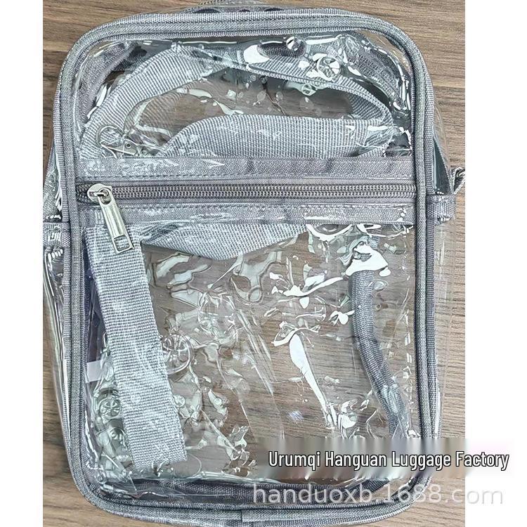 Adjustable PVC Transparent Crossbody Bag with Zipper for Concerts and Sports