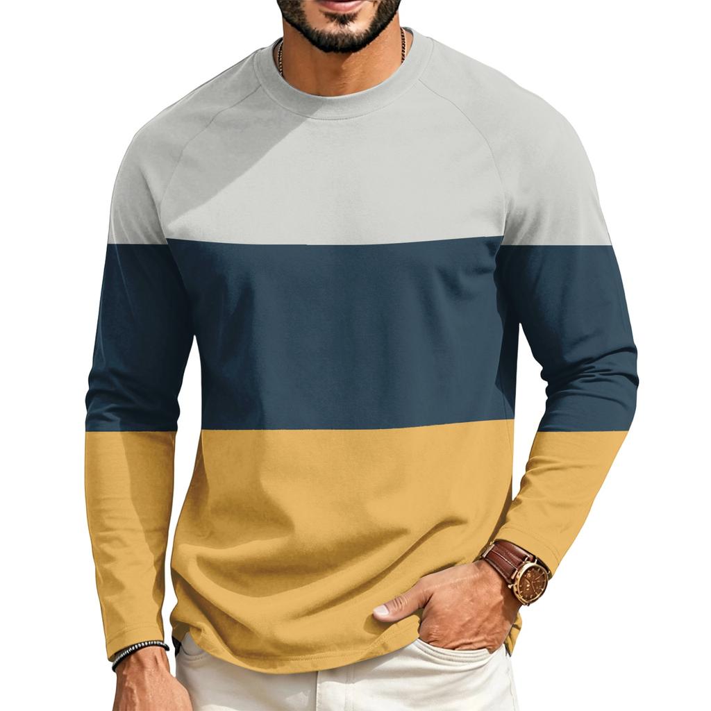 Herren Raglan Langarm T-Shirt mit Rundhalsausschnitt Lässiges T-Shirt für den Alltag
