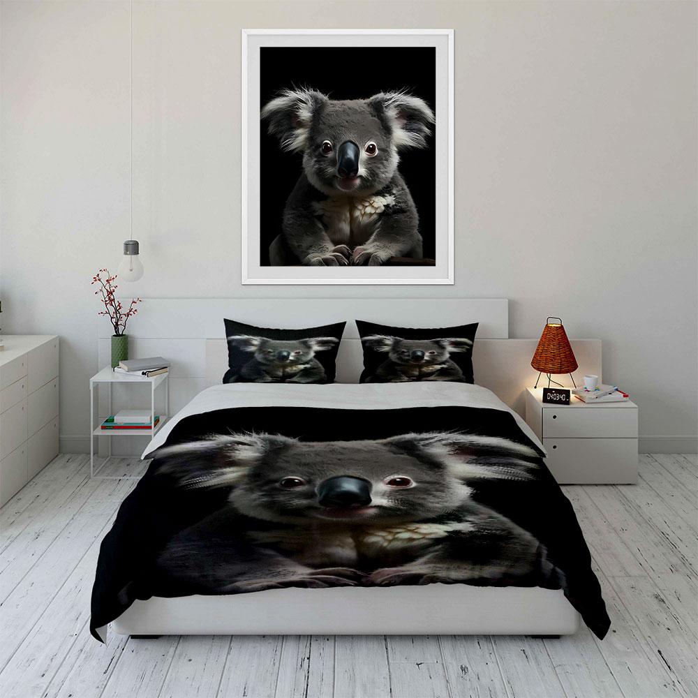 Koala Face Print Pattern. Bedding Sets Duvet Cover Sets Duvet Covers Pillowcases(1* Duvet Cover 2* Pillowcases Without Duvet Insert)