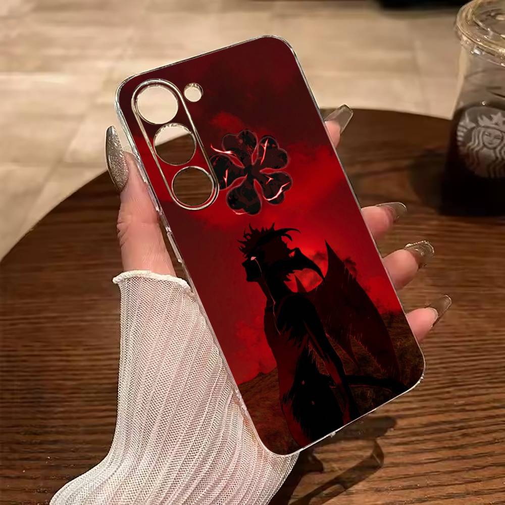 Hot anime-Black-C- Clover Clear Soft Silicone Phone Case for Samsung Galaxy A71, A70, A52, A51, A40, A30