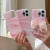 Pink Gradient Lace Bow iPhone 16/17 Case for Girls