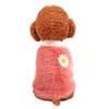 Pet Dog Plush Coat Fleece Winter Warm Pullovers With Daisy Flower