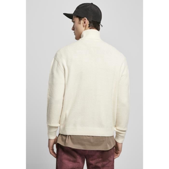 Pull grandes tailles Urban Classics oversized roll neck - blanc