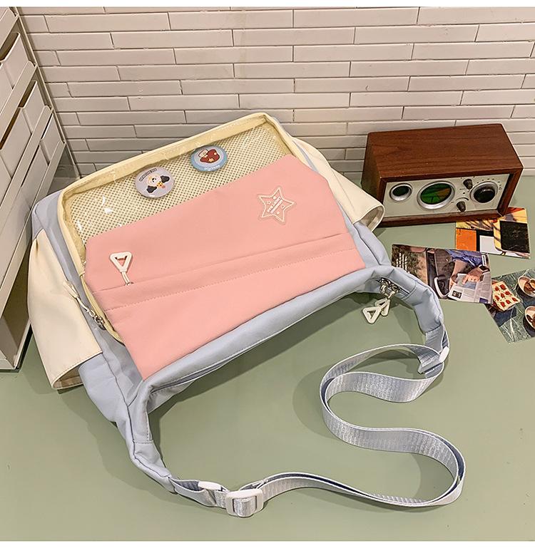 School Bag Large Capacity Ins Wind Tooling Retro Mailman Student Class Shoulder Backpack High Value Trend Messenger Bag