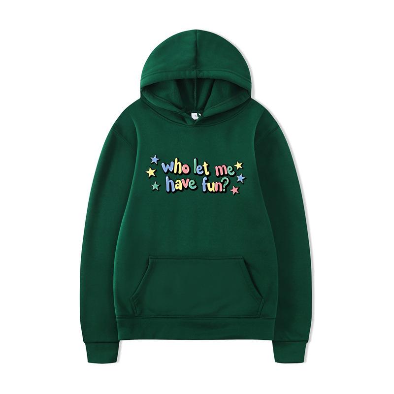 Who Let Me Hoodies Print Fashion Sweatshirt Casual Oversize Unisex Autumn Winter Fleece Streetwear Tops Male Sudaderas