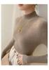 Women's Seamless Cashmere Half-High Neck Slim-Fit Sweater - Versatile Autumn/Winter Knitwear Base Layer