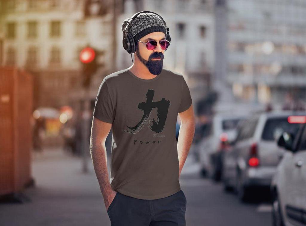 For 3XL Crew Charcoal Japanese Text [igsticker] T-shirt Men, Size, Design, Print, Unisex, Neck, Color, T-shirt 000834, Japanese/Japanese Pattern,
