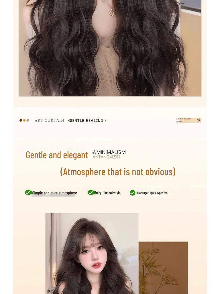 Upgraded Large Scalp Wig: Natural, Traceless Water Wave, Free Parting, No Hairnet Needed