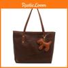 Solid Fashion Color Large Capacity Women Casual Tote Bag With Pendant Daily For