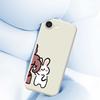 For iPhone 16e Case White Rabbit Pattern Printing Straight Edge TPU Phone Back Cover