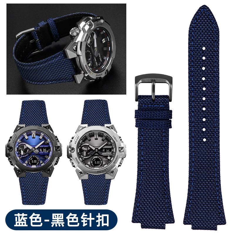 26*14mm Convex Thin breathable men Wrist strap For CASIO G-Shock GST-B400 nylon Cowhide watch band cowhide watchband accessories