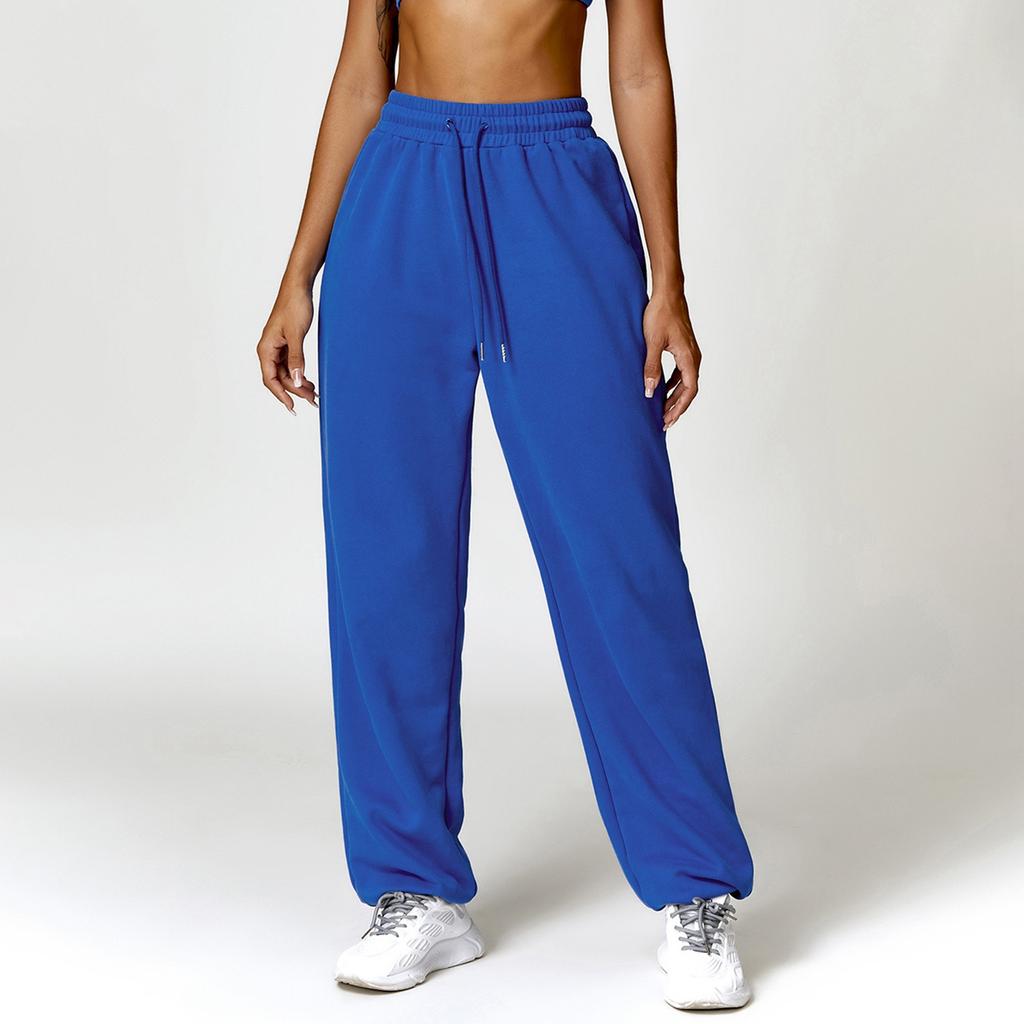 Womens Fashion Loose Solid Sweatpants Drawstring Casual Trousers With Pockets