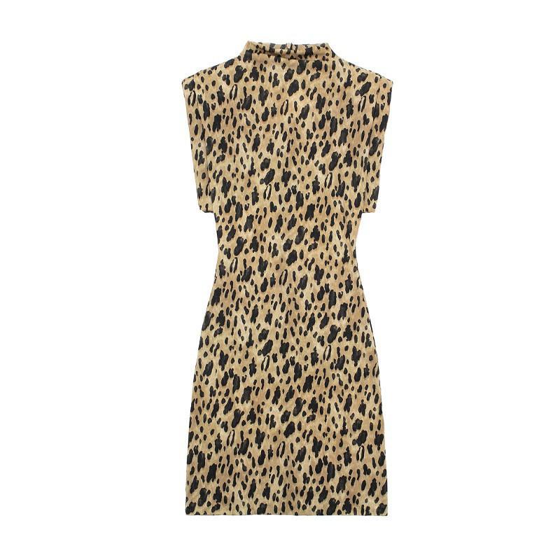 European American Women s Clothing Summer Sexy Leopard Print Slim Short Dress XS леопардовый