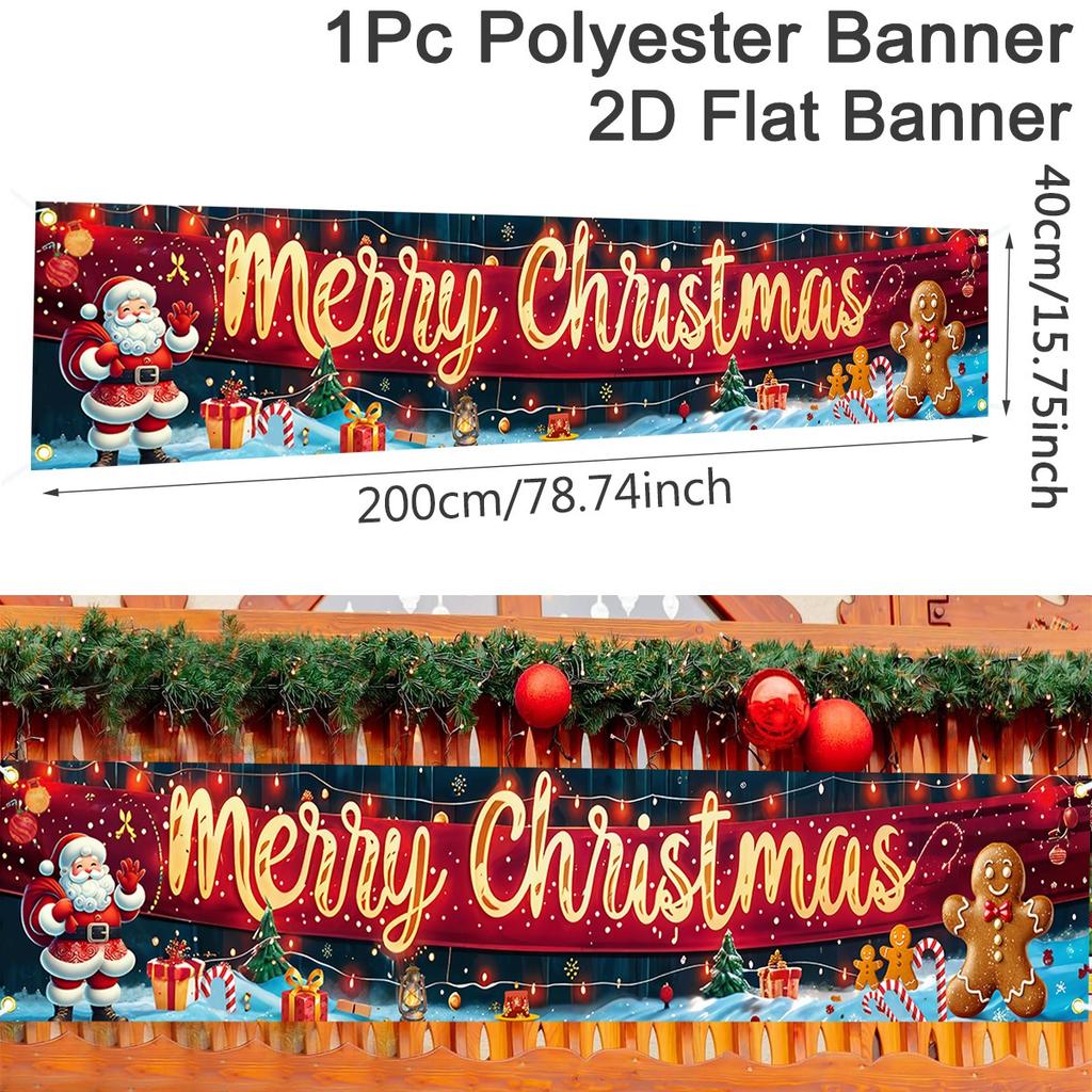 Christmas Outdoor Banner Flag Merry Christmas Decoration for Home 2026 Xmas Ornament Navidad Natal Noel Gift Happy New Year 2026