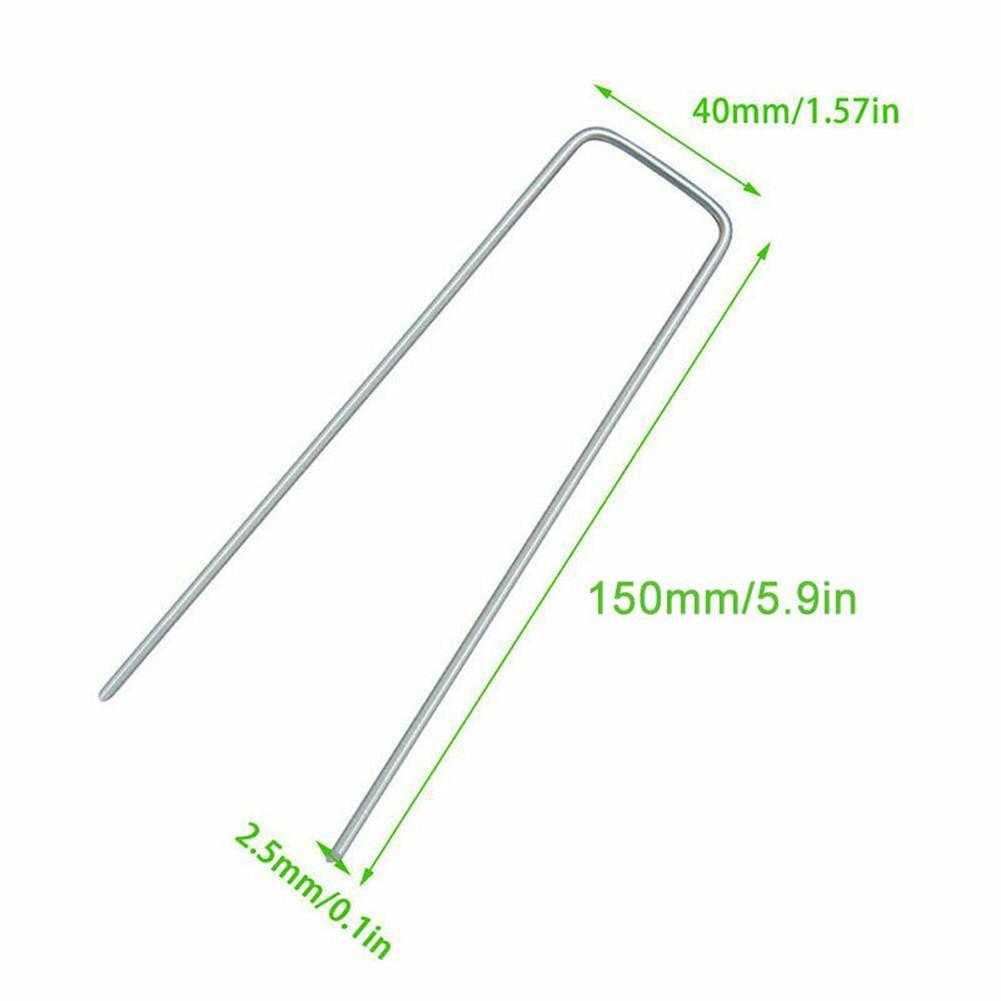 20pcs Metal U Shaped Turf Pin Ground Staple’s Garden Tent Securing Pegs