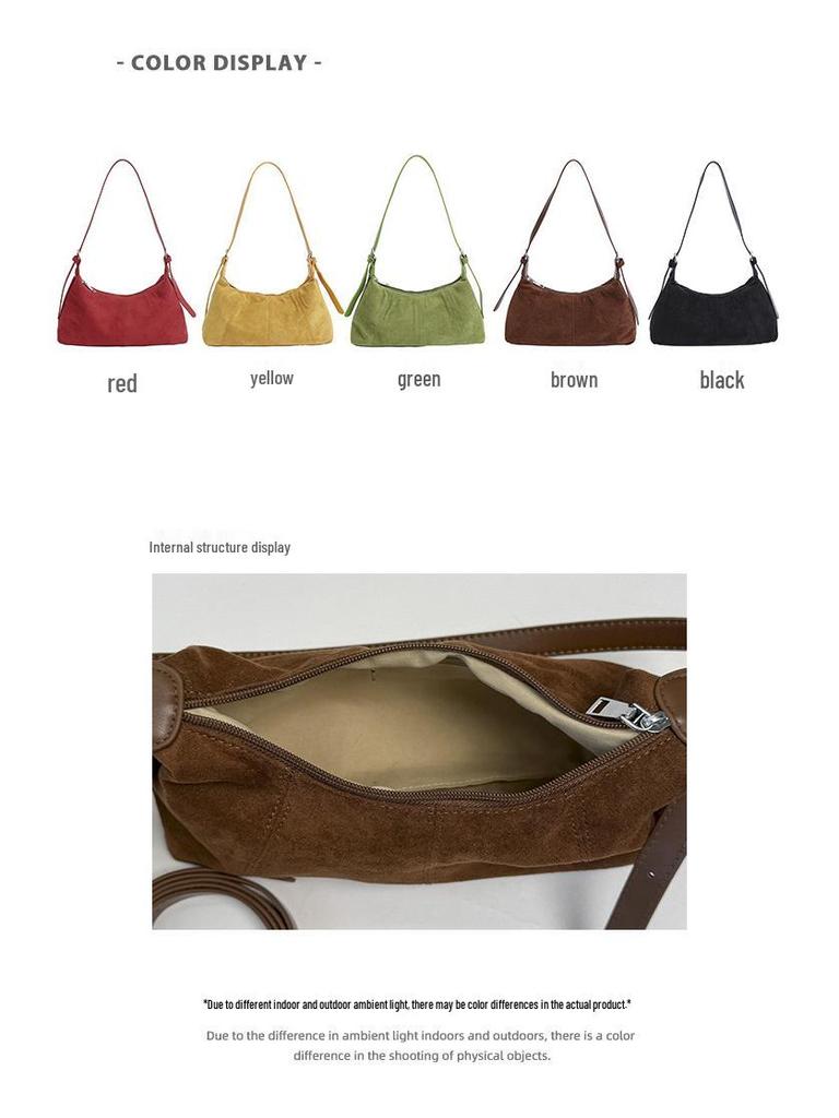Women's Suede Shoulder Bag: Versatile, Fashionable Crossbody & Underarm Design