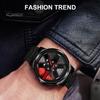 Men Waterproof Sports Car Wheel Hub Design Steel Band Quartz Watch Wristwatch