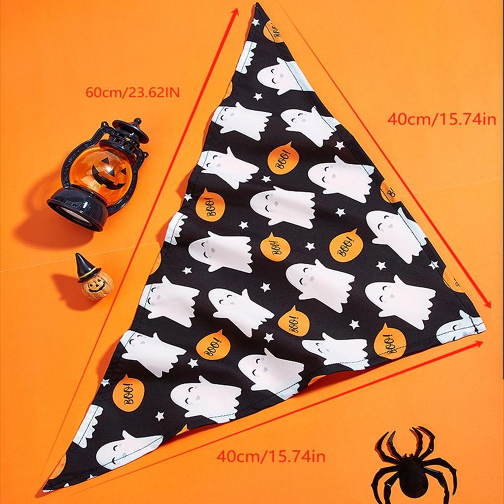 Halloween Pet Dress Up Saliva Towel Printed Dog Triangle Towel Dog Bib Pet Decorative Scarf