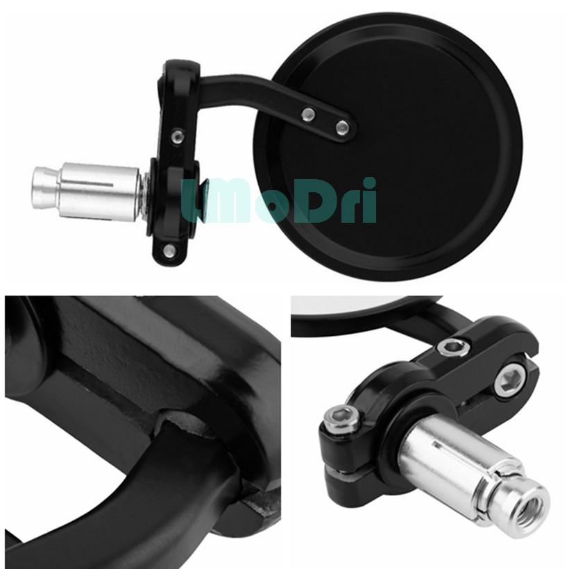 2pcs/Pair Motorcycle Rear View Mirrors Round 7/8" Handle Bar End Foldable Motorbike Side Mirror For Suzuki for Kawasaki