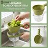Double Layer Fruit and Vegetable Drainer Basket Food Grade Kitchen Strainer for Efficient Washing and Storage