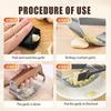 Stainless Steel Garlic Presser, Upgraded Garlic Press Rocker, Garlic Mincer Crusher, Ergonomic Wooden Handle for Home Kitchen