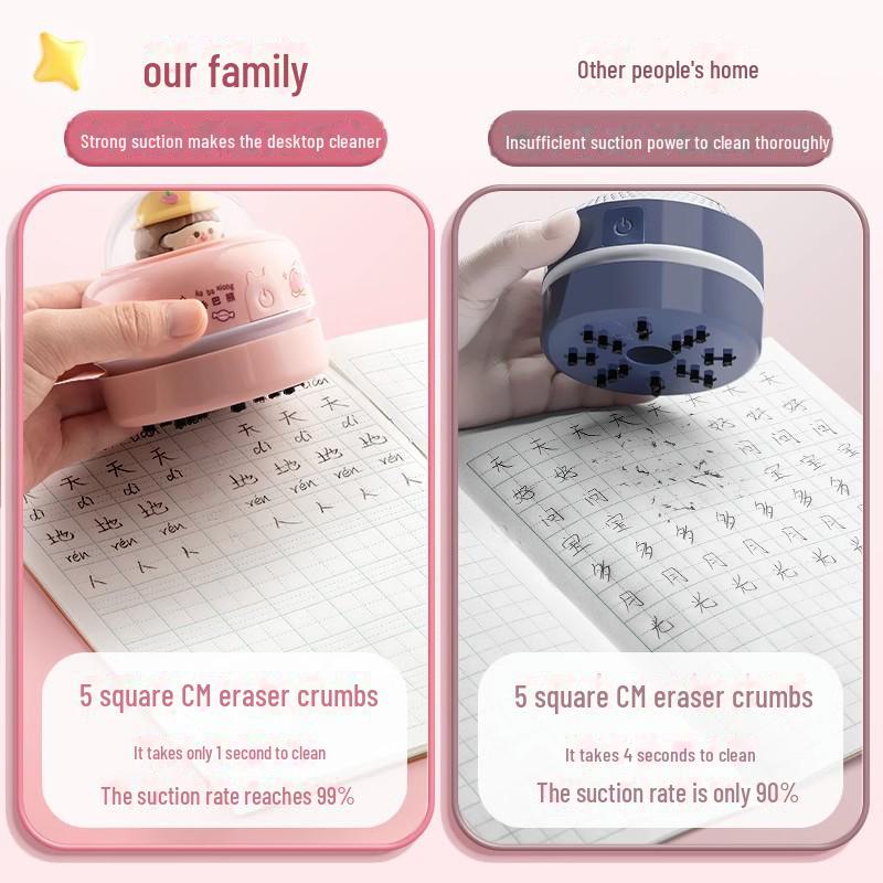 Mini-Tischstaubsauger für Radiergummikrümel und Bleistiftabrieb