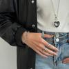 Süß Und Cool Quadratisch Acryl Diamant Schlüsselbein Halskette Damenmode Metall Pfirsich Herz Edelstein Halskette