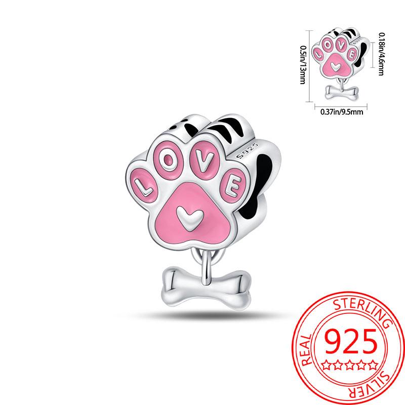 

Original Copper Charms Luxury Pink Claw Bones Beads Fit Bracelet Diy Women Making Delicate Gift Jewelry