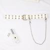 Canvas Chain Belt With Floral Cutouts For Men And Women