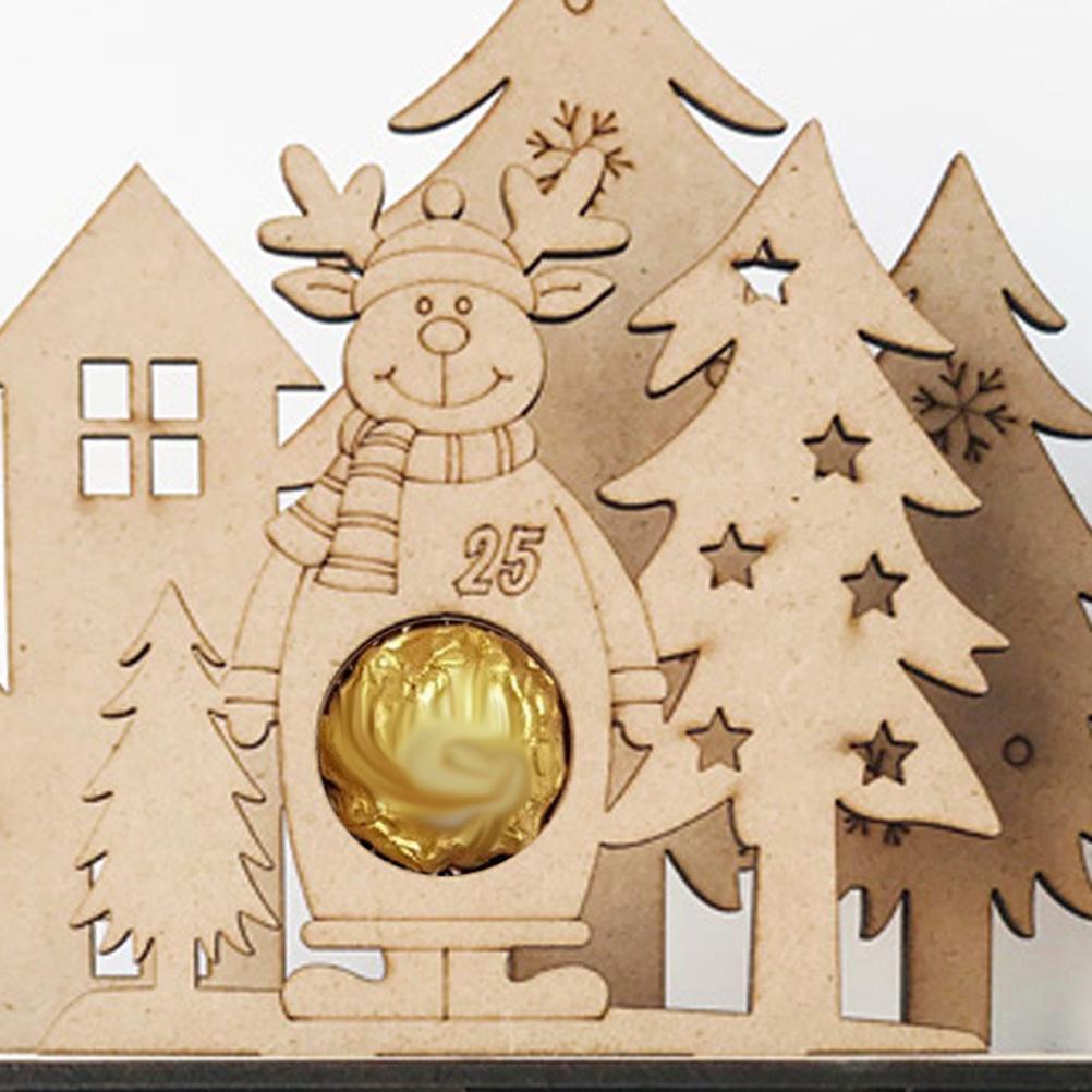 Christmas Advent Calendar with 25 Drawers Chocolate Countdown To Christmas Refillable Wooden Advent Xmas Gift for Kids