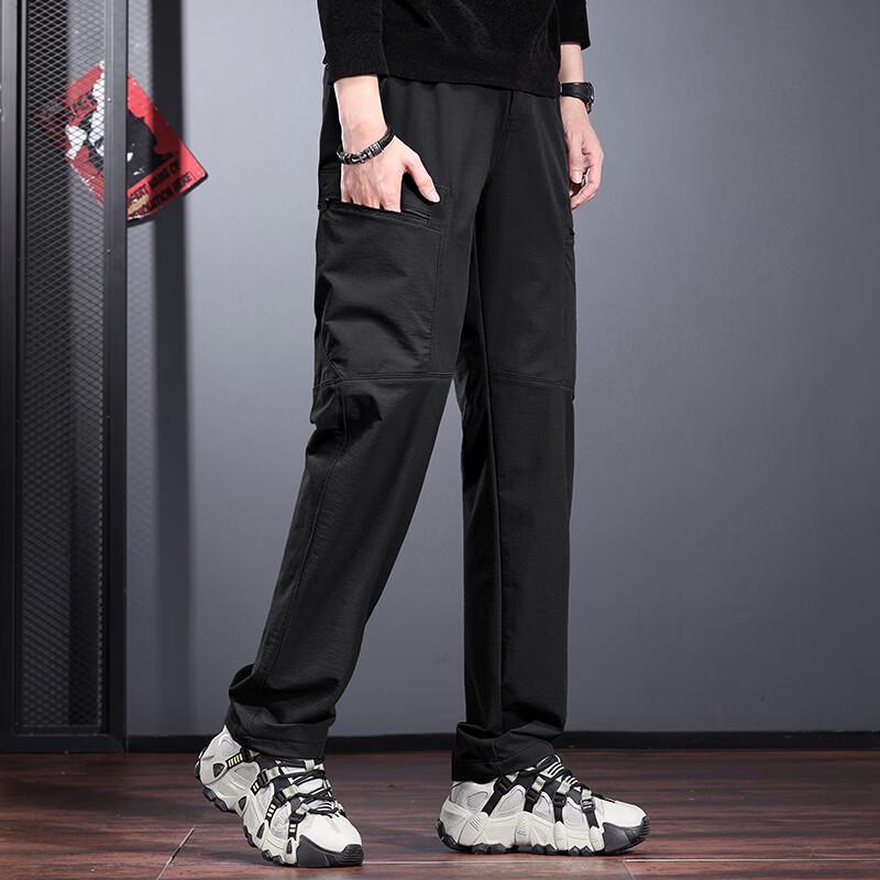 Jie Lei Nuo Men's Outdoor Tactical Softshell Straight-Leg Pants